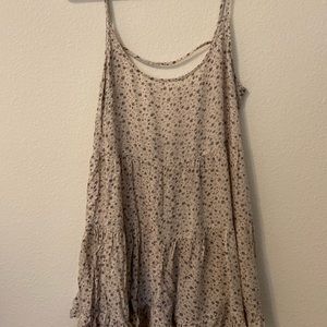 Flowy Nude Floral Dress